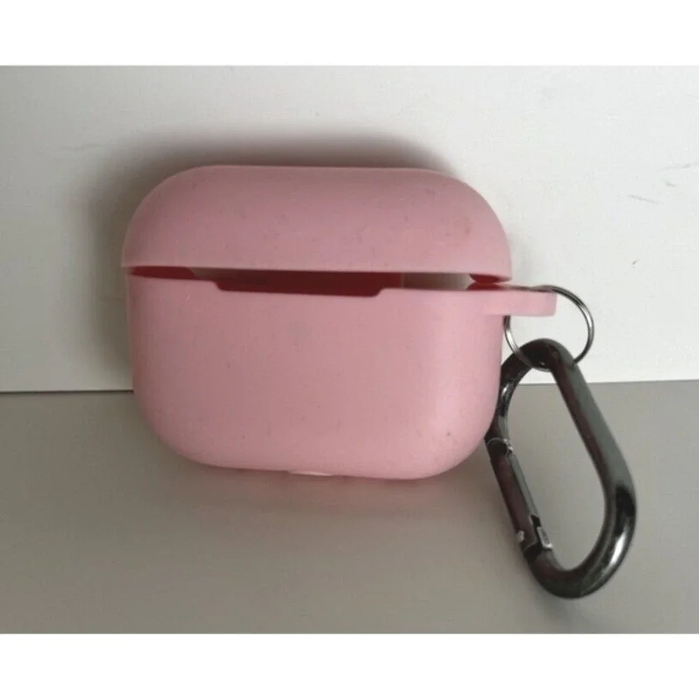 Pink AirPods Pro 2nd Gen (2022) Silicone Case Metal Carabiner Clip Colorful J-01